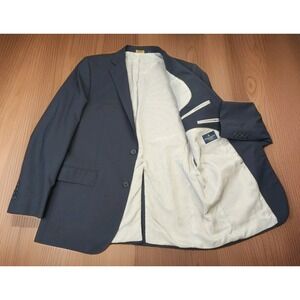Brooks Brothers Blazer Suit Coat EXPLORER Size 42L Classic Navy Blue 2 Button